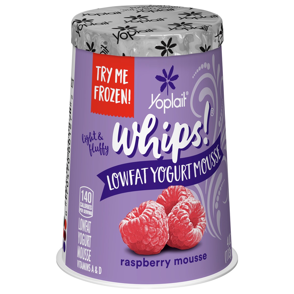 slide 2 of 9, Yoplait Whips! Raspberry Mousse Low-Fat Yogurt, 4 oz, 4 oz