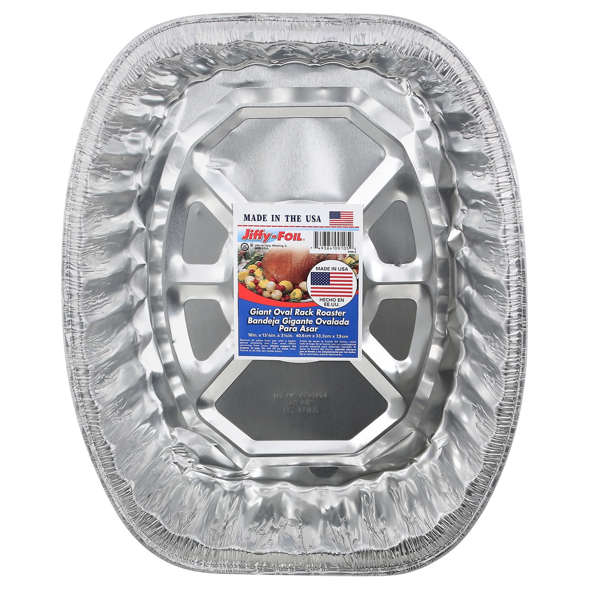 slide 3 of 4, Jiffy-Foil Giant Oval Rack Roaster Pan 1 ea, 1 ct