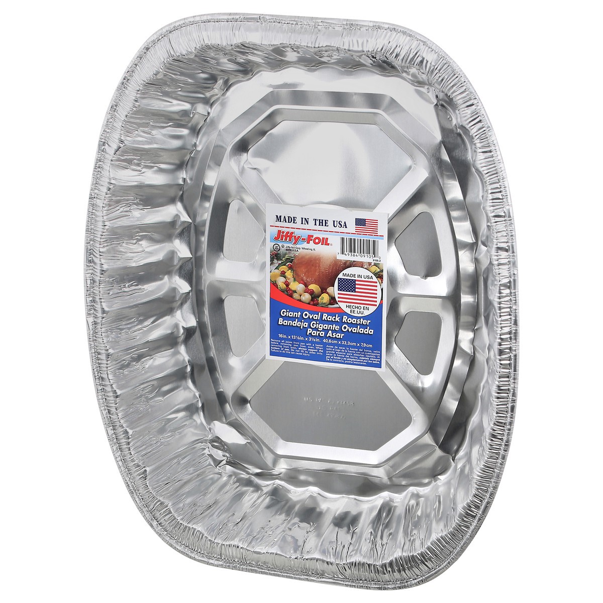 slide 2 of 4, Jiffy-Foil Giant Oval Rack Roaster Pan 1 ea, 1 ct
