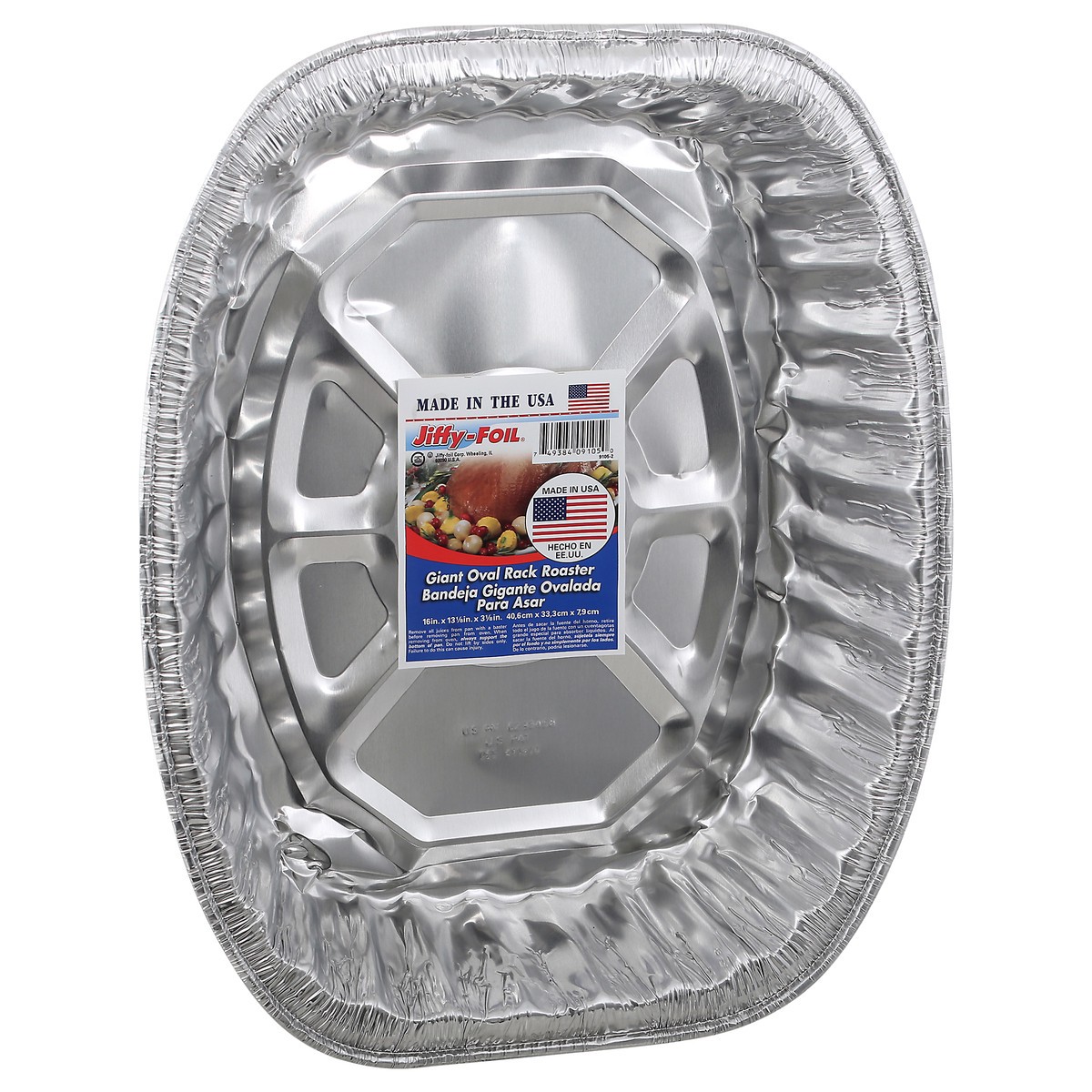 slide 4 of 4, Jiffy-Foil Giant Oval Rack Roaster Pan 1 ea, 1 ct