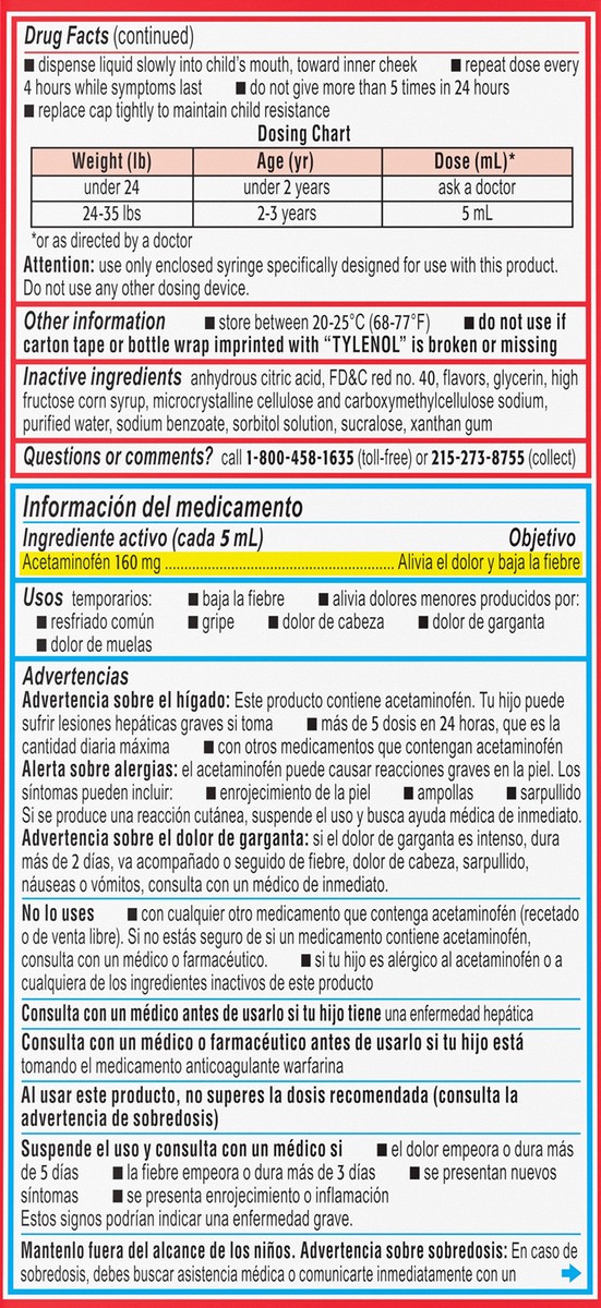 slide 4 of 7, Tylenol Infants' Tylenol Liquid Pain Relief & Fever Medicine, Oral Suspension, Acetaminophen for Sore Throat, Headache & Teething, Pain Reliever & Fever Reducer for Kids; Cherry Flavor, 2 fl. oz.; Pack of 1, 2 fl oz