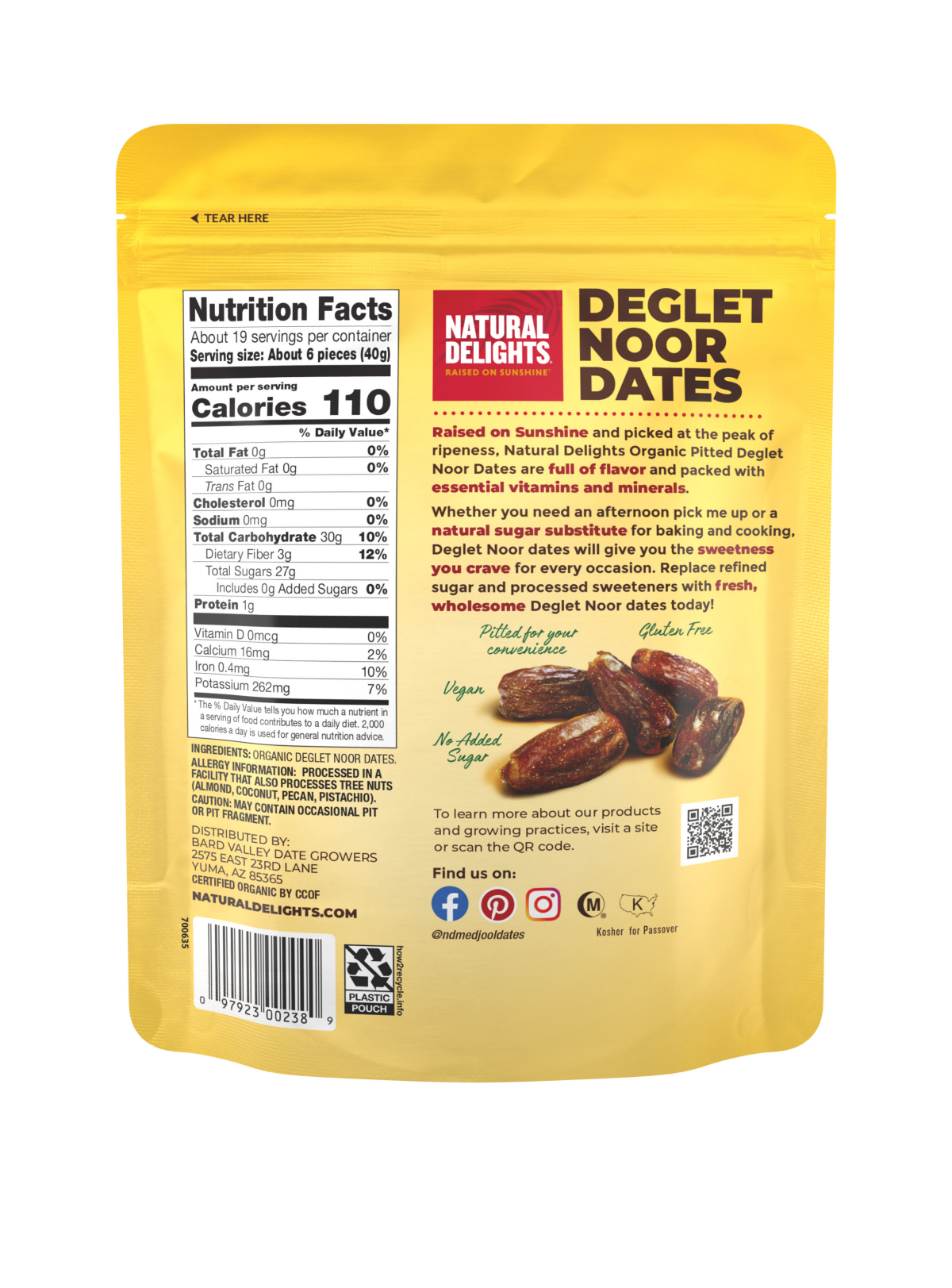 slide 2 of 2, Natural Delights Organic Pitted Deglet Noor Dates, 28 oz, 28 oz