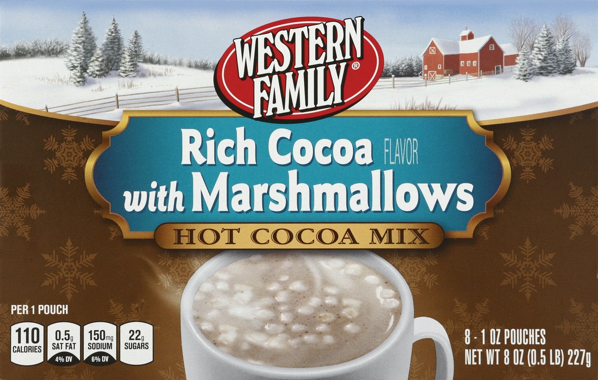 slide 6 of 6, Western Family Hot Cocoa With Marshamallow - 8 ct, 8 ct