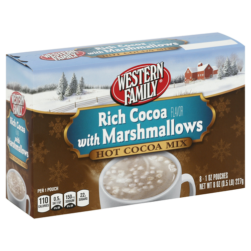 slide 1 of 6, Western Family Hot Cocoa With Marshamallow - 8 ct, 8 ct