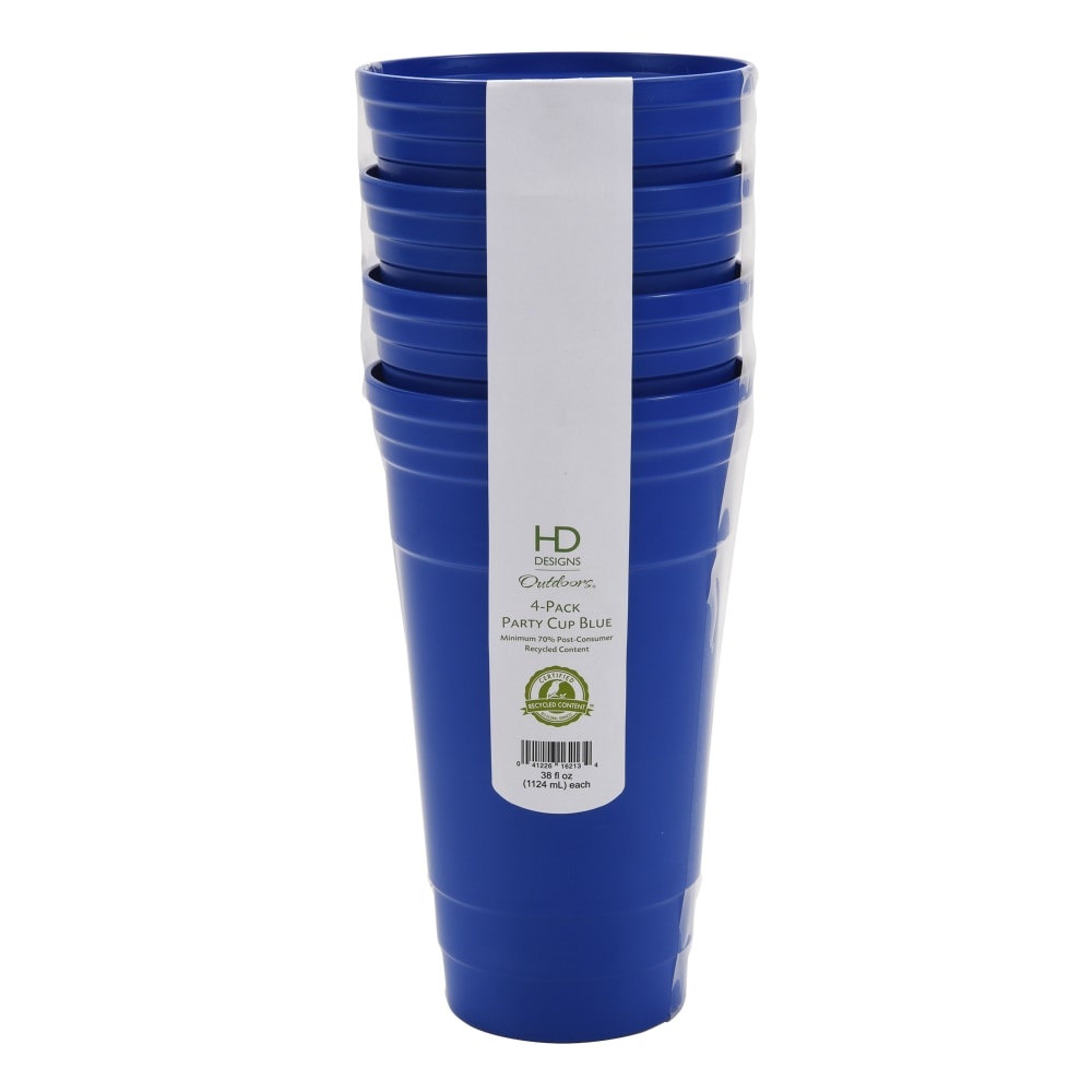 slide 1 of 1, Hd Designs Outdoors Party Cup - 4 Pack - Blue, 38 fl oz