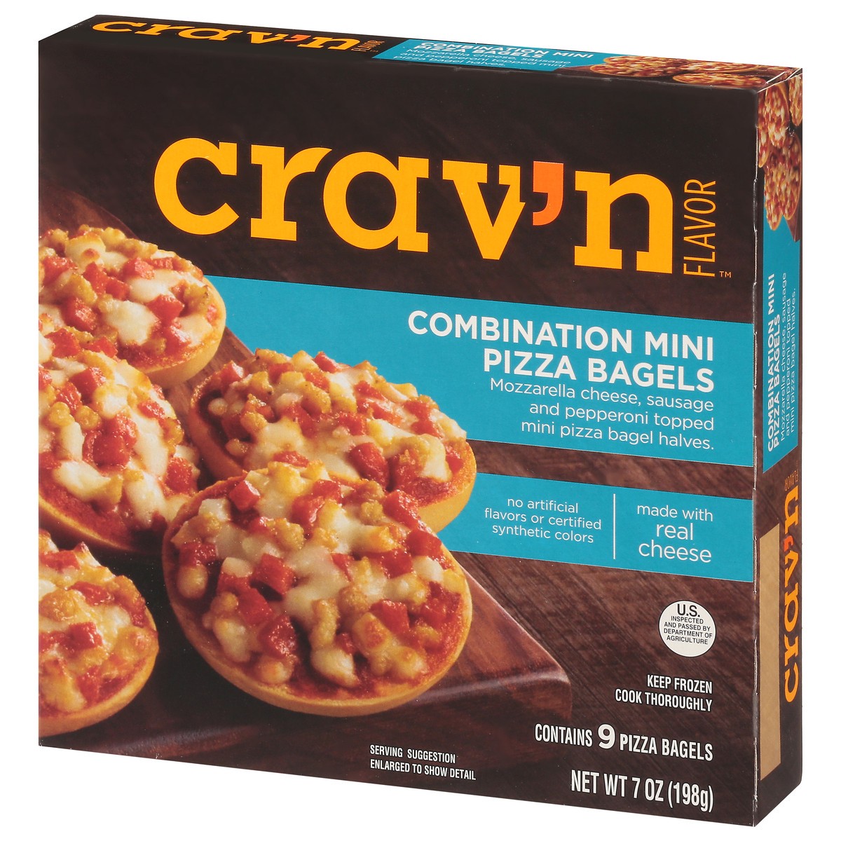 slide 6 of 10, Crav'n Flavor Mini Combination Pizza Bagels 9 ea, 9 ct