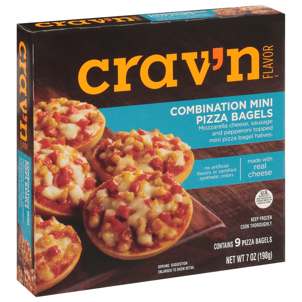 slide 3 of 10, Crav'n Flavor Mini Combination Pizza Bagels 9 ea, 9 ct