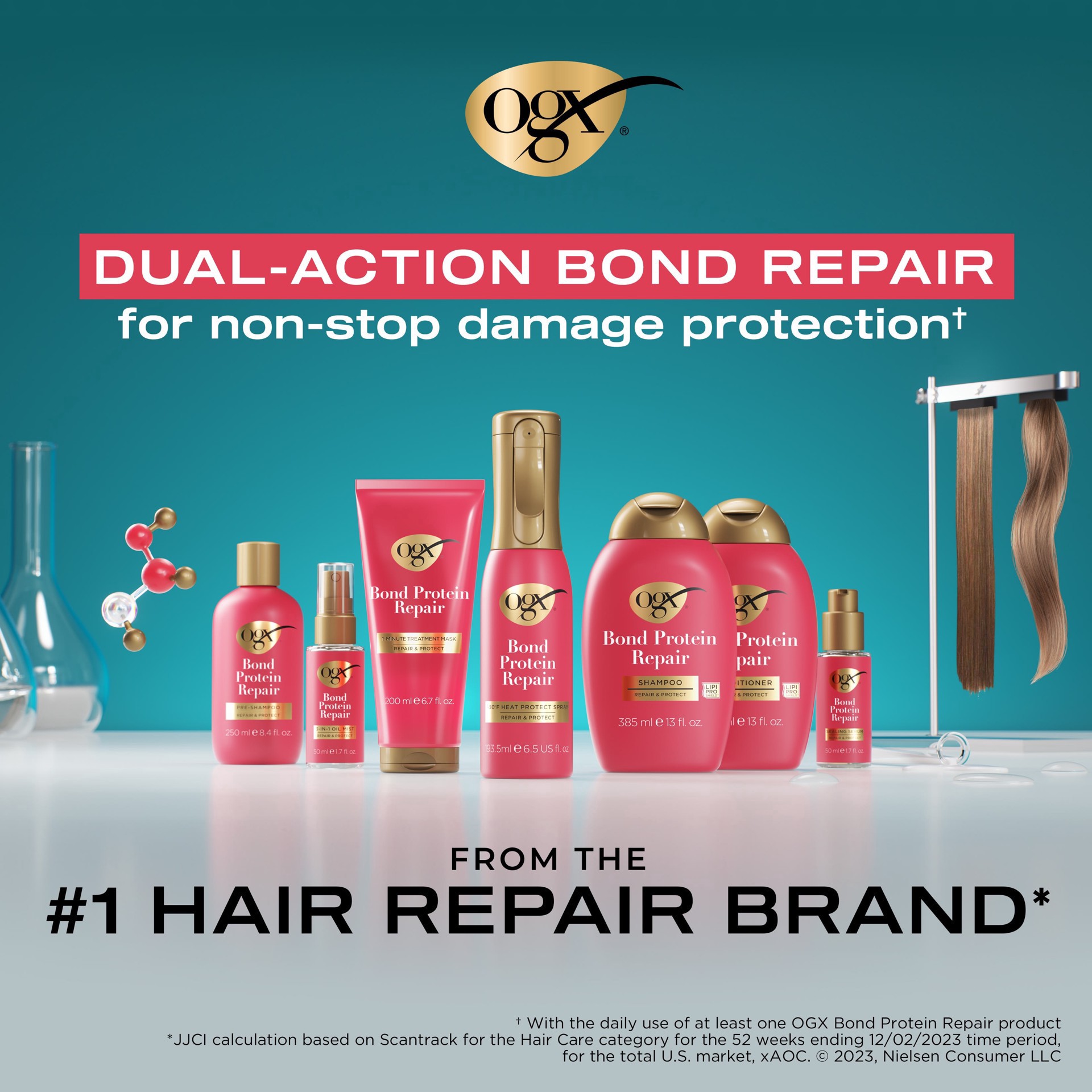slide 5 of 9, OGX Repair & Protect Bond Protein Repair 3-in-1 Oil Mist, 1.7 fl. oz, 1.7 oz