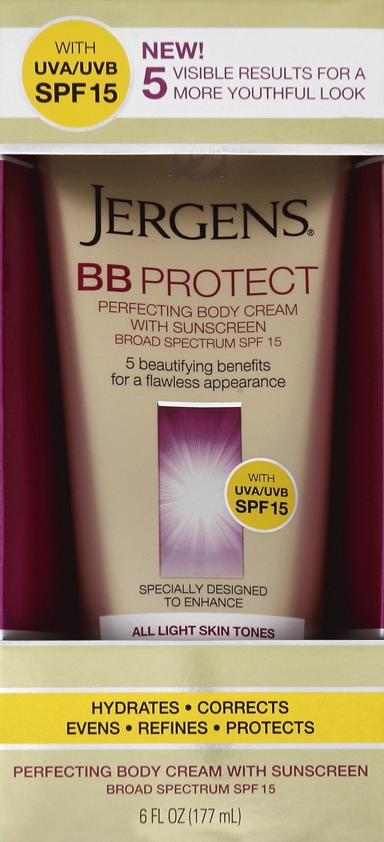 slide 2 of 5, Jergens BB Body Perfecting Body Cream with Sunscreen Broad Spectrum SPF Light, 6 oz