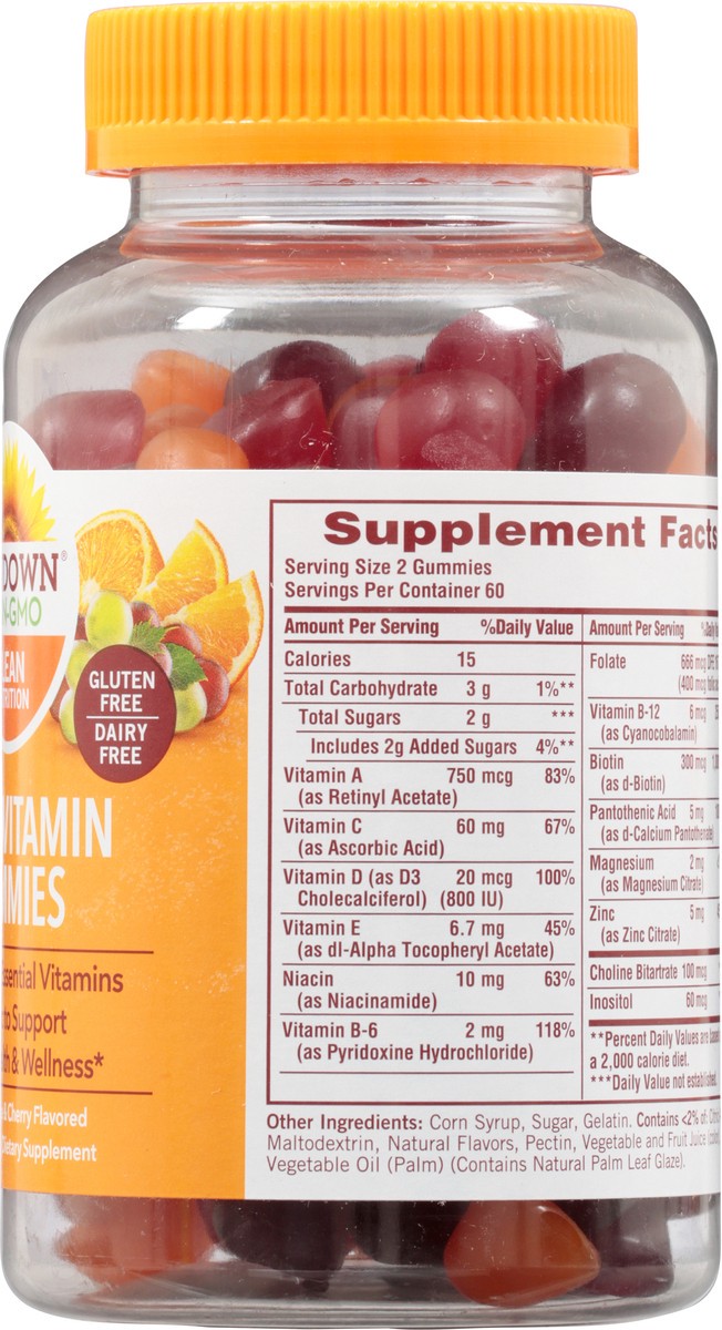 slide 5 of 9, Sundown Clean Nutrition Gummies Grape Orange & Cheery Flavored Multivitamin 120 Gummies, 120 ct