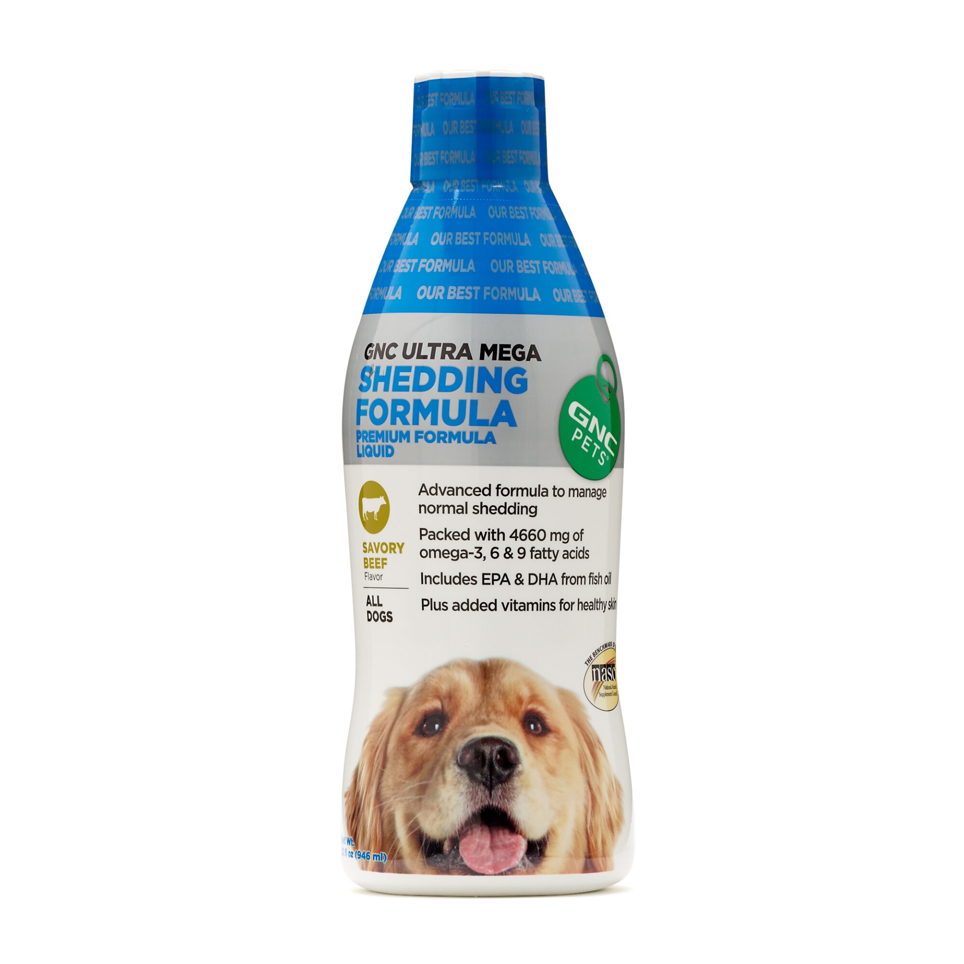 slide 1 of 1, GNC Pets GNC Ultra Mega Shedding Formula - Savory Beef Flavor, 32 fl oz