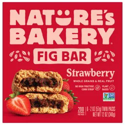 Nature's Bakery Strawberry Whole Wheat Fig Bars, Snack Bars, 6 Ct