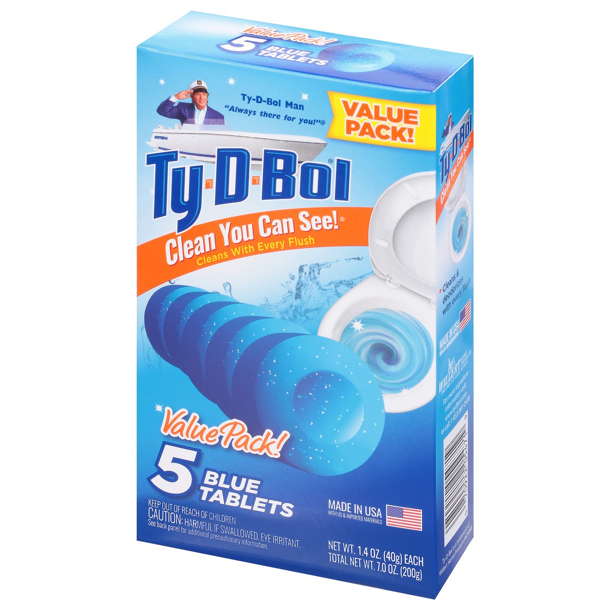 slide 7 of 9, Ty-D-Bol Value Pack Blue Tablets Value Pack 5 - 1.4 oz Tablets, 5 ct