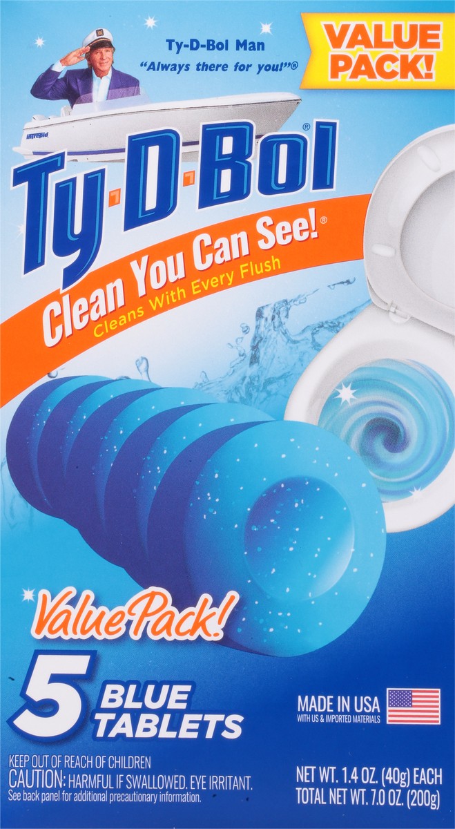 slide 5 of 9, Ty-D-Bol Value Pack Blue Tablets Value Pack 5 - 1.4 oz Tablets, 5 ct