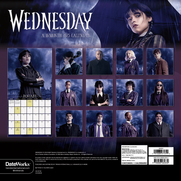 slide 4 of 5, 2025 Wednesday Wall Calendar, 1 ct