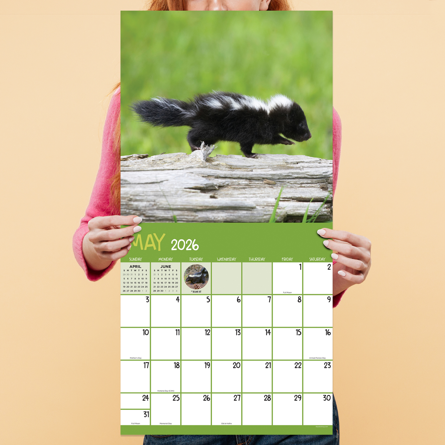slide 2 of 2, 2026 Baby Animals Wall Calendar, 1 ct