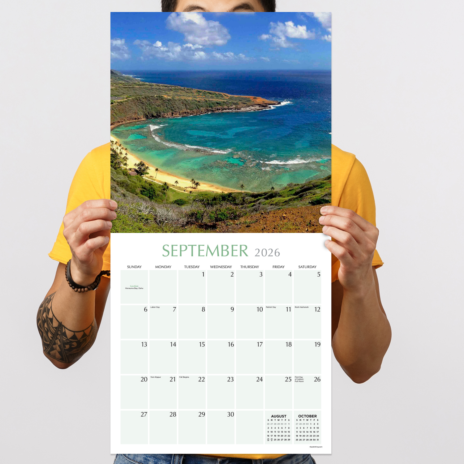 slide 2 of 2, TF Publishing 2026 TF Publishing Scenic Monthly Wall Calendar, 12"" x 12"", Hawaii, January To December, 1 ct