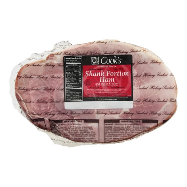 slide 1 of 1, Cook's Bone-In Traditional Hickory Smoked Shank Portion Ham Fresh, per lb