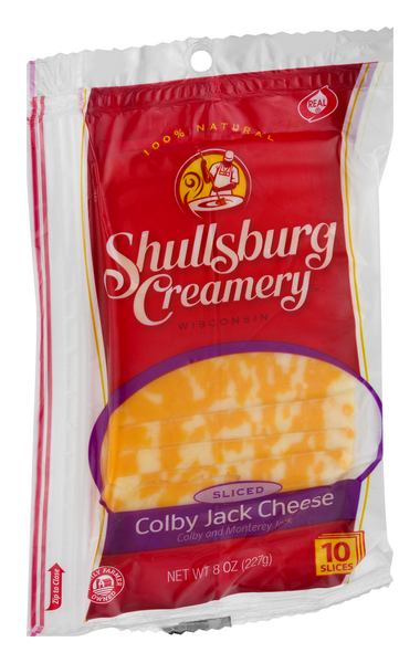 slide 1 of 1, Shullsburg Creamery Sliced Colby Jack Cheese 10 Ct, 8 oz