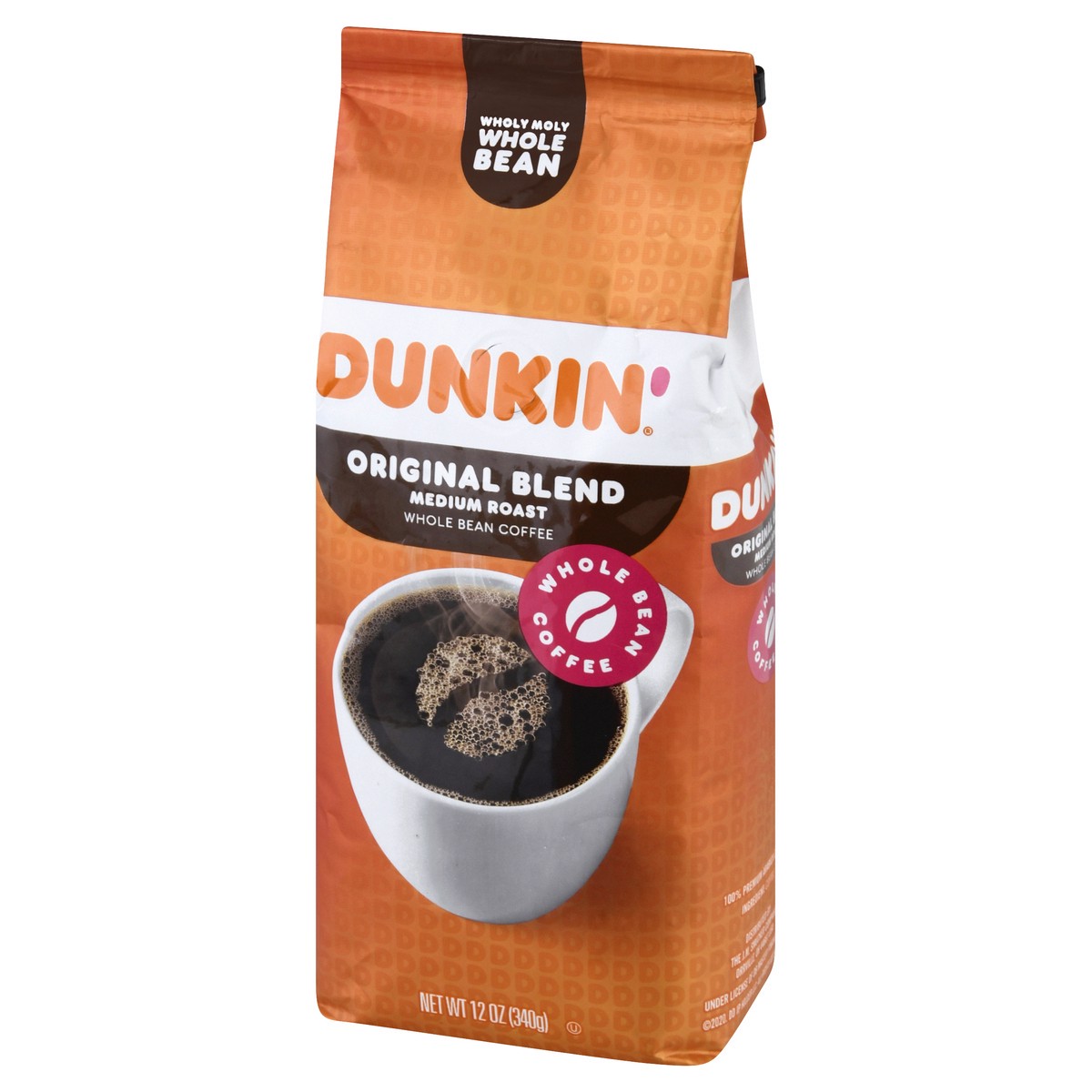 slide 3 of 9, Dunkin' Medium Roast Whole Bean Original Blend Coffee 12 oz, 12 oz