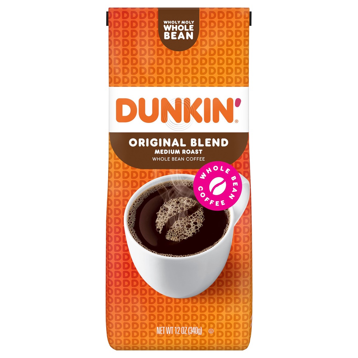 slide 1 of 9, Dunkin' Dunkin’ Original Blend Medium Roast Whole Bean Coffee, 12 Oz. Bag, 12 oz
