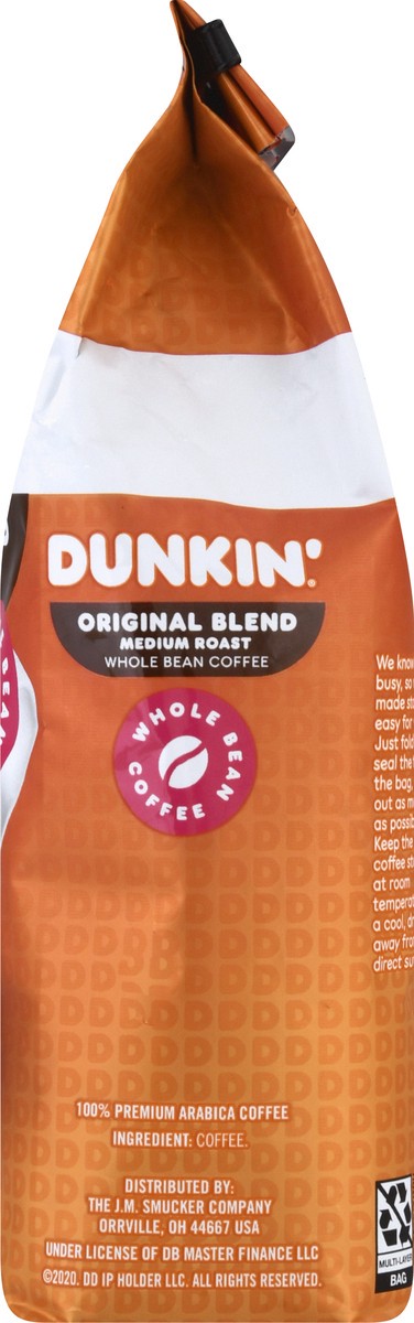 slide 8 of 9, Dunkin' Medium Roast Whole Bean Original Blend Coffee 12 oz, 12 oz