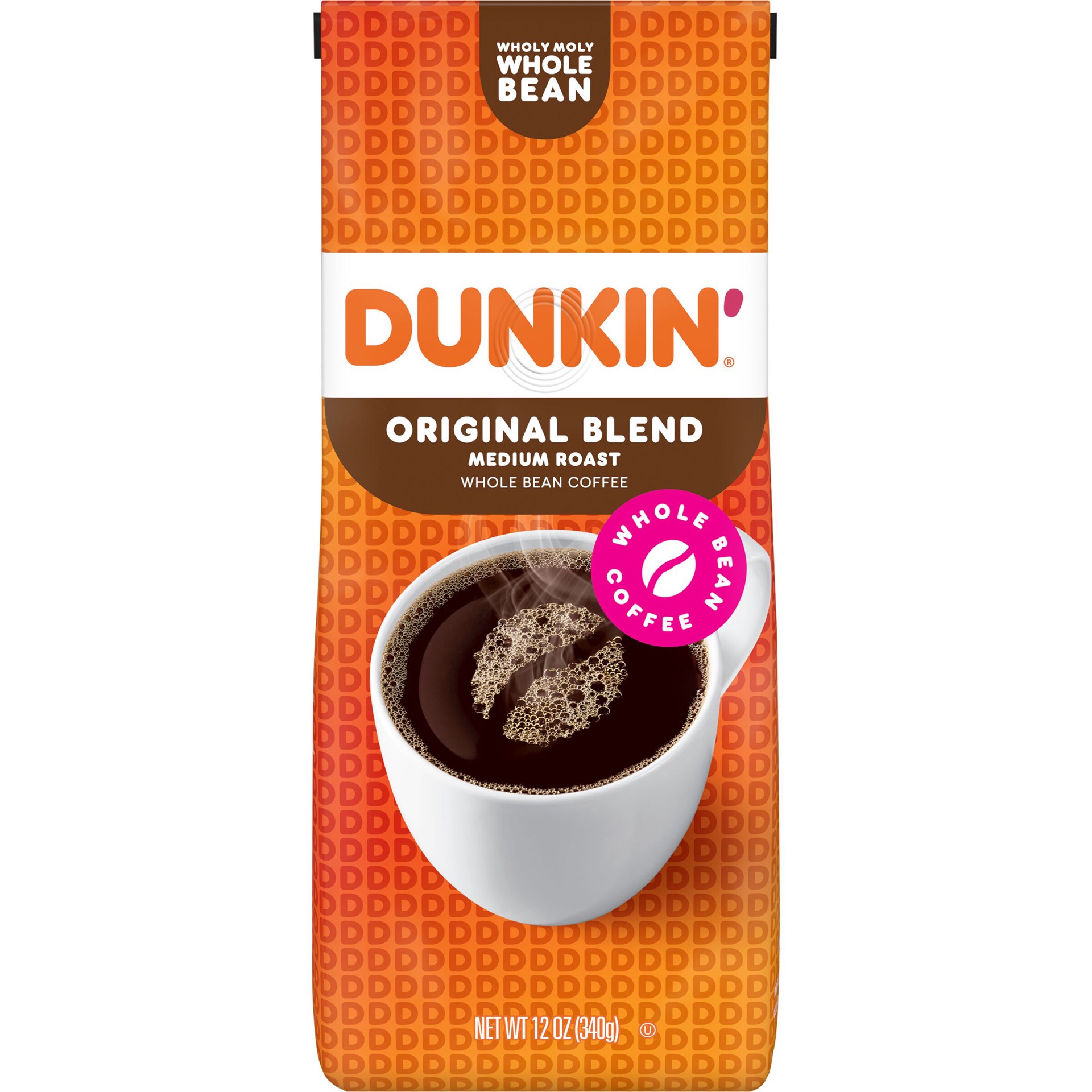 slide 1 of 9, Dunkin'' Dunkin'’ Original Blend Medium Roast Whole Bean Coffee, 12 Oz. Bag, 12 oz