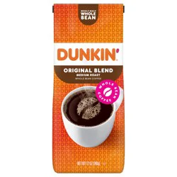 Dunkin' Dunkin’ Original Blend Medium Roast Whole Bean Coffee, 12 Oz. Bag
