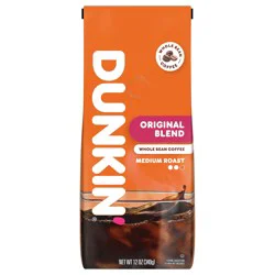 Dunkin'' Dunkin'’ Original Blend Medium Roast Whole Bean Coffee, 12 Oz. Bag