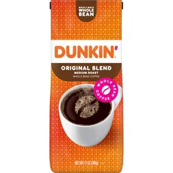 Dunkin'' Dunkin'’ Original Blend Medium Roast Whole Bean Coffee, 12 Oz. Bag