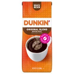 Dunkin'' Dunkin'’ Original Blend Medium Roast Whole Bean Coffee, 12 Oz. Bag