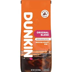 Dunkin'' Dunkin'’ Original Blend Medium Roast Whole Bean Coffee, 12 Oz. Bag