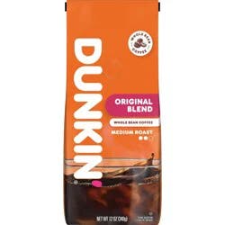 Dunkin'' Dunkin'’ Original Blend Medium Roast Whole Bean Coffee, 12 Oz. Bag