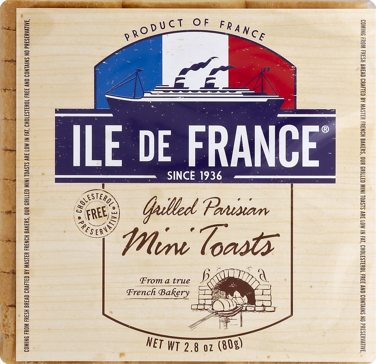 slide 5 of 5, Ile de France Toasts, Mini, Grilled Parisian, 2.8 oz