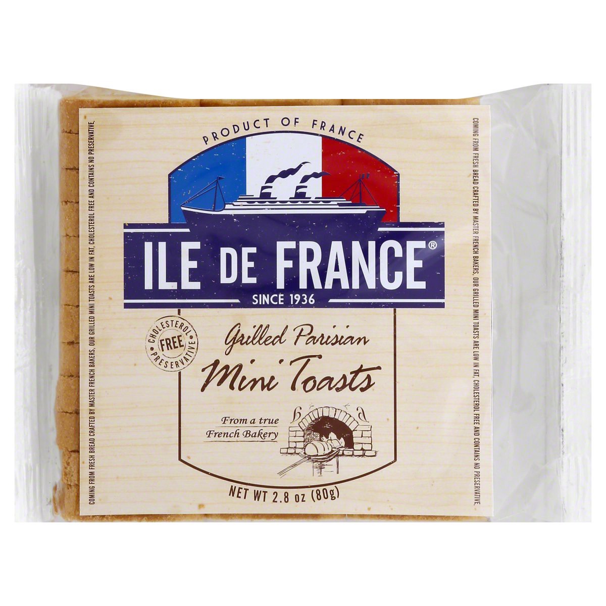 slide 1 of 5, Ile de France Toasts, Mini, Grilled Parisian, 2.8 oz