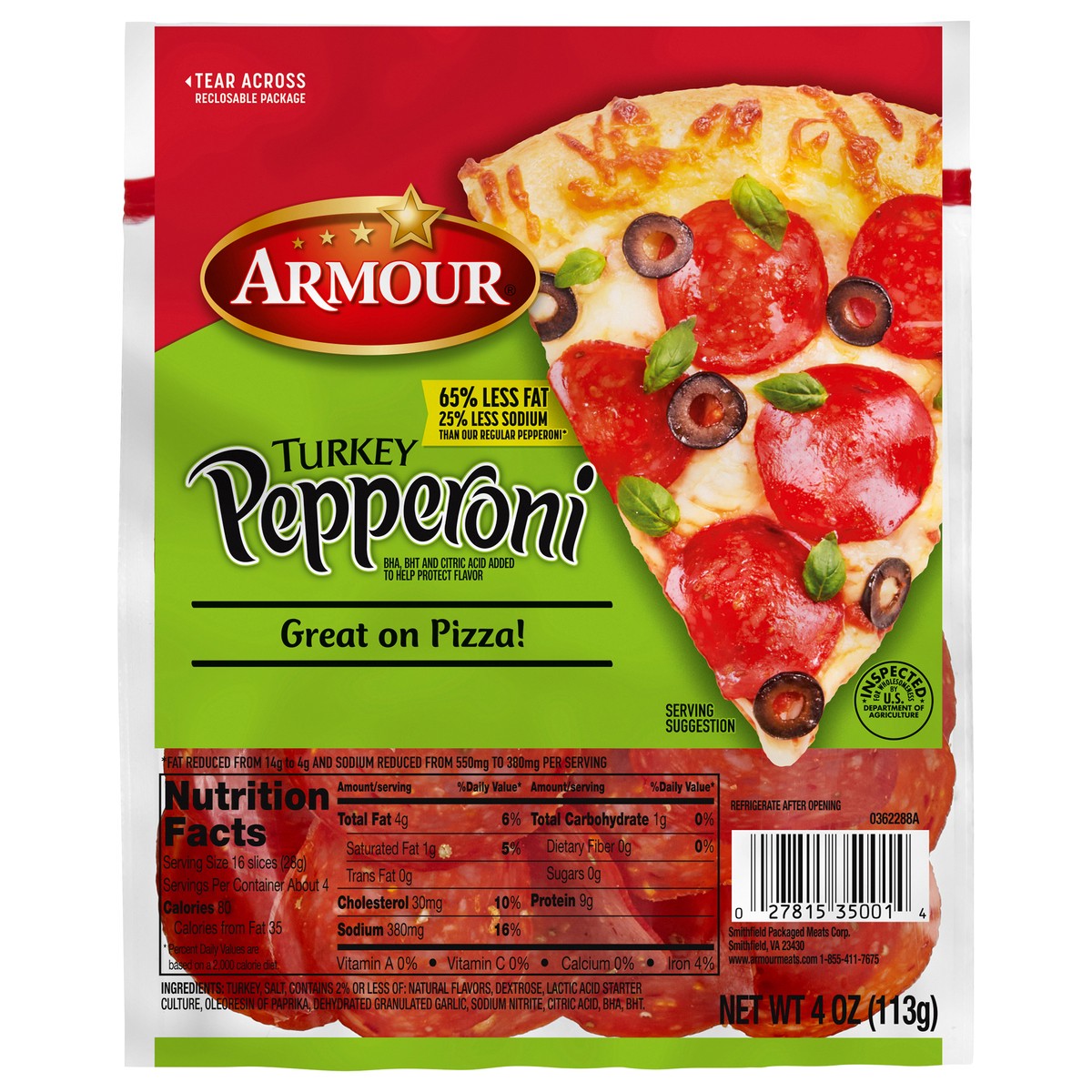 slide 2 of 2, Armour Turkey Pepperoni, 4 oz