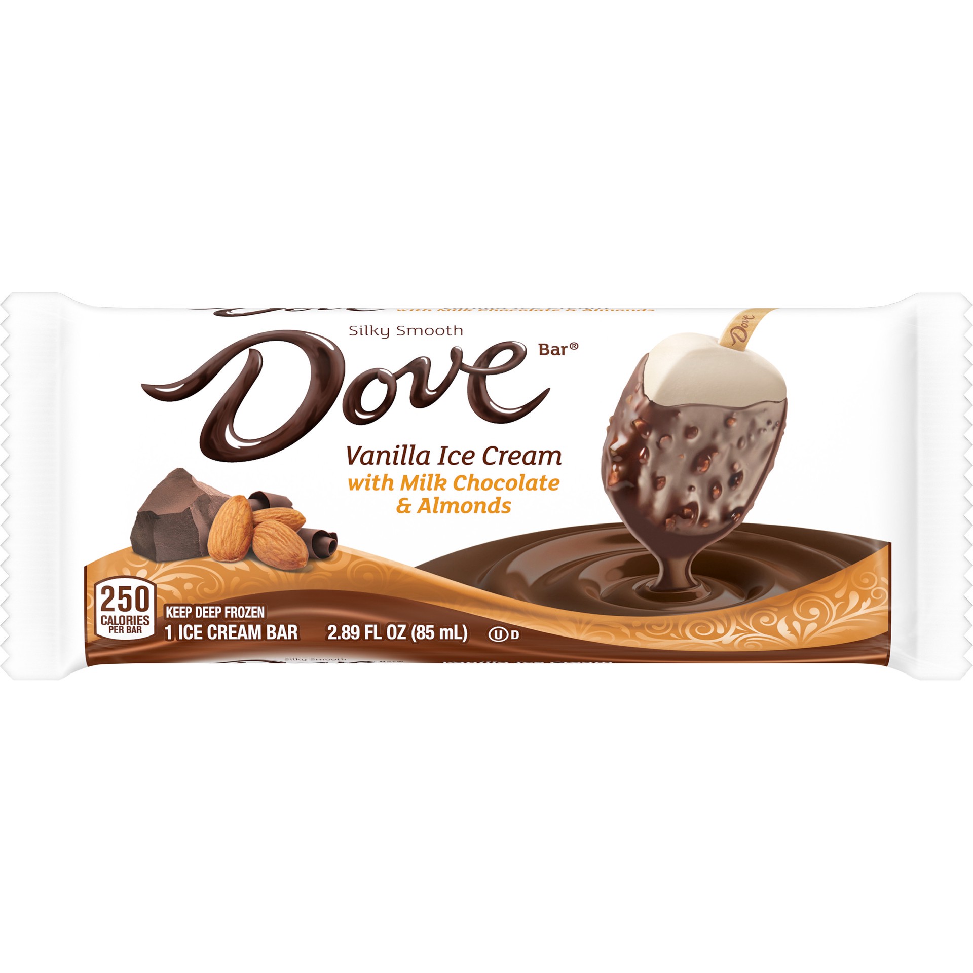 slide 1 of 9, Dove Almond Ice Cream Bar, 2.89 fl oz