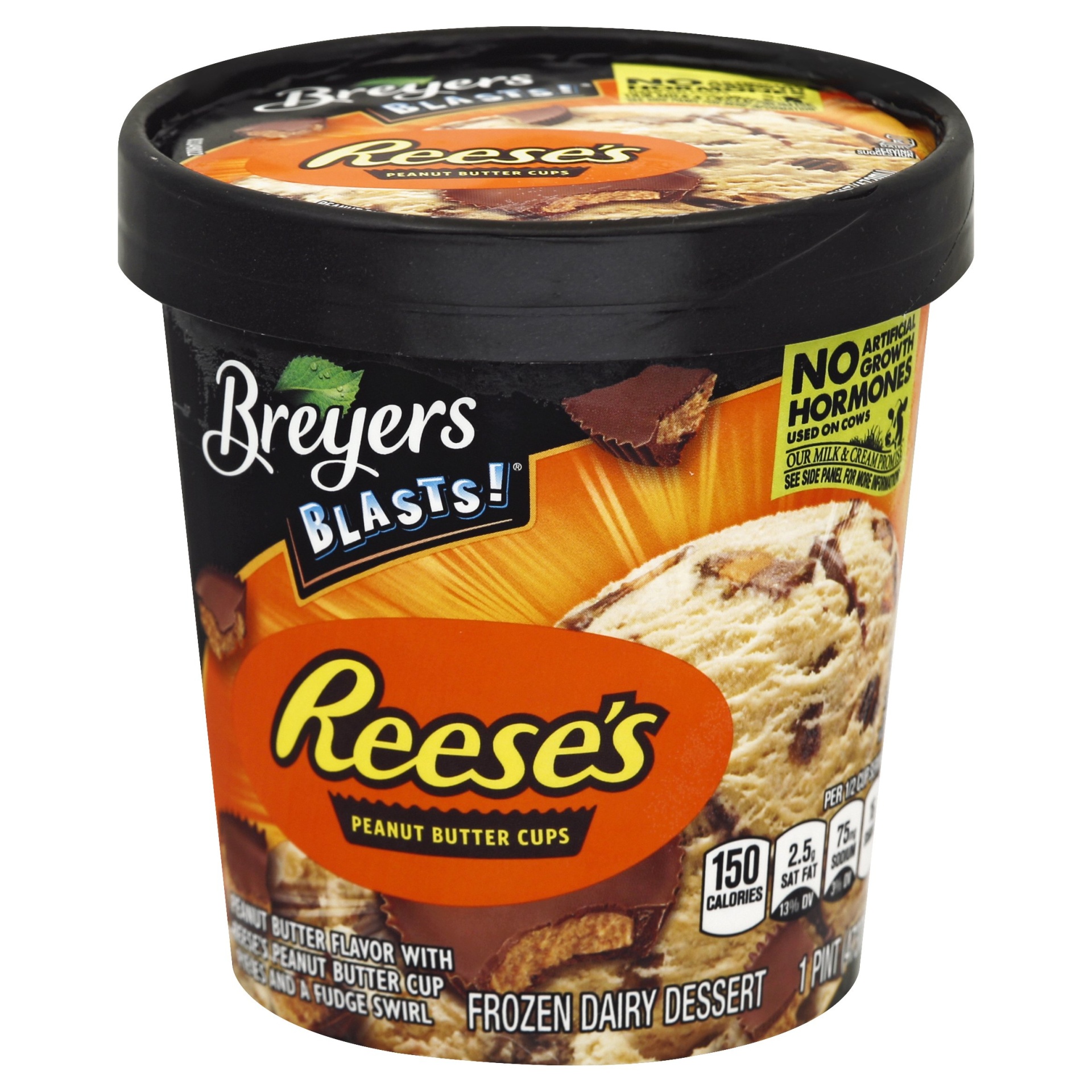 slide 1 of 1, Breyer's Blasts! Reese's Peanut Butter Cups Ice Cream, 16 fl oz
