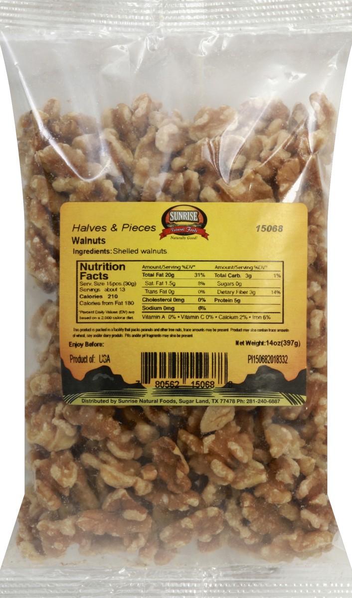 slide 4 of 5, Sunrise Natural Foods Walnuts 14 oz, 14 oz