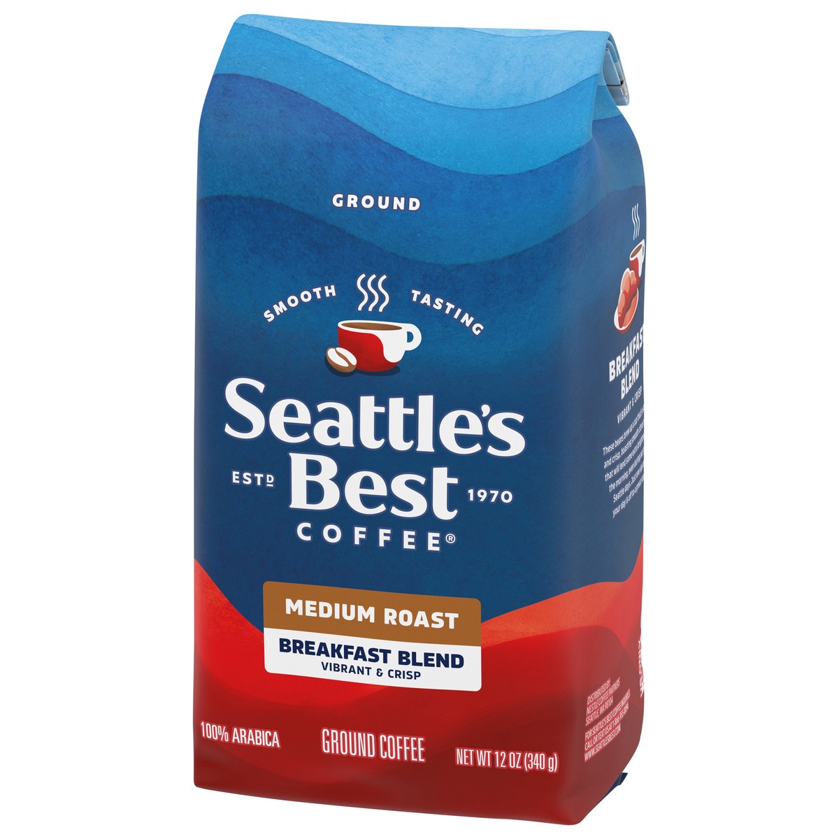 slide 3 of 4, Seattle's Best Coffee Medium Roast Ground 100% Arabica Breakfast Blend Coffee 12 oz, 12 oz