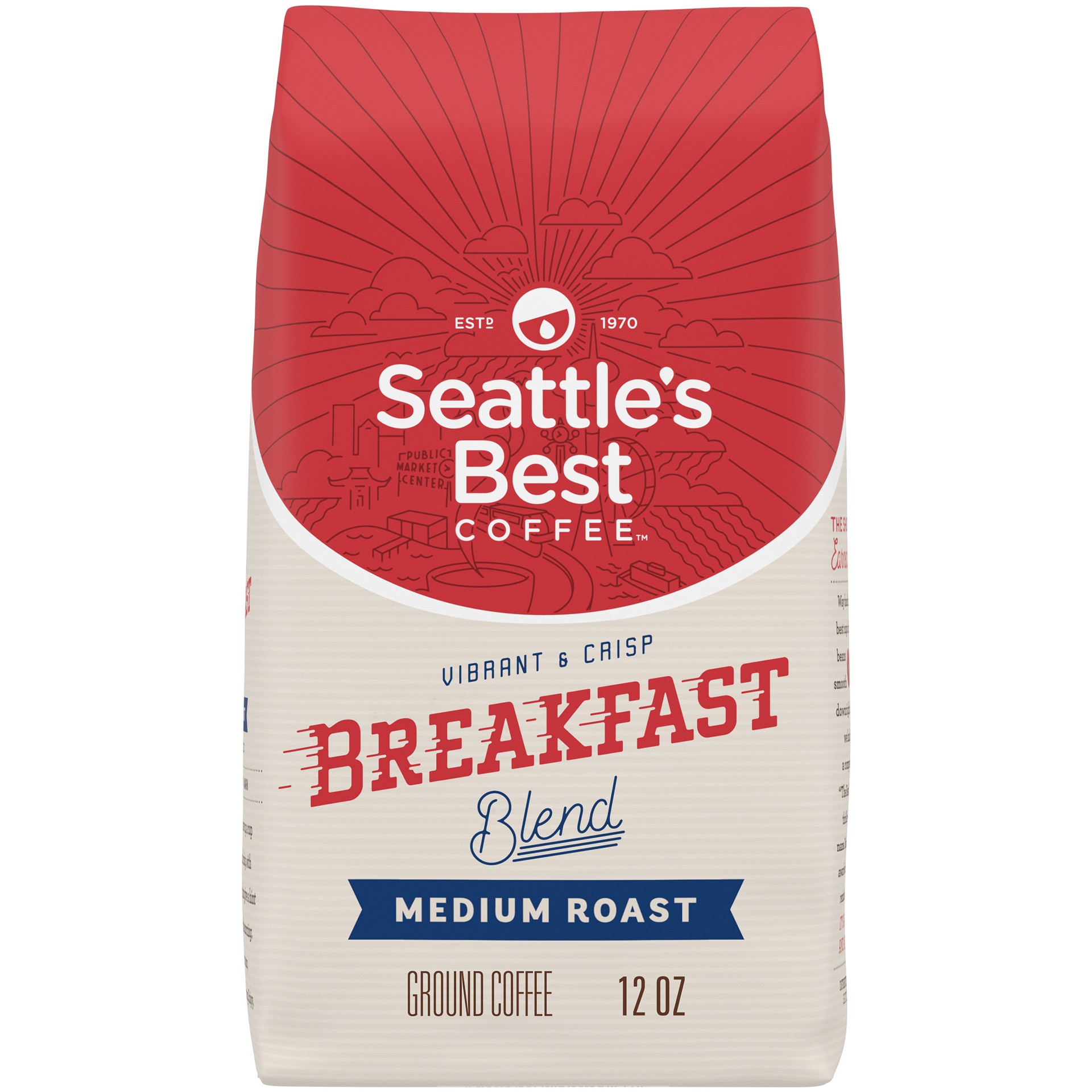 slide 1 of 1, Seattle's Best Coffee Breakfast Blend Medium Roast Ground Coffee | 12 Ounce Bag, 12 oz