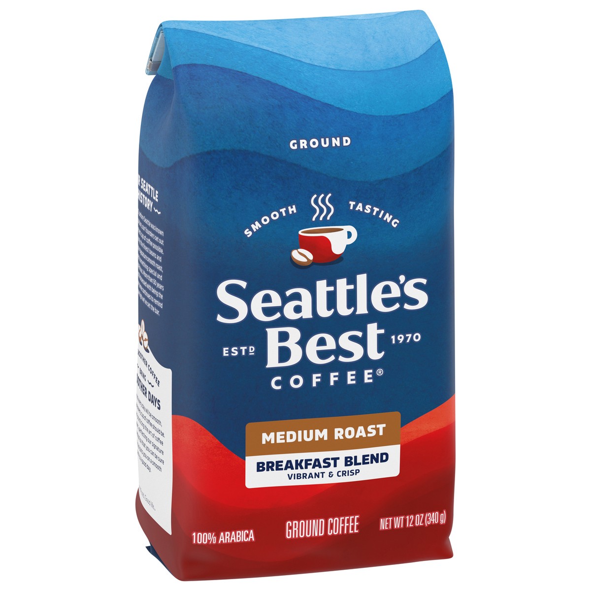 slide 4 of 4, Seattle's Best Coffee Medium Roast Ground 100% Arabica Breakfast Blend Coffee 12 oz, 12 oz