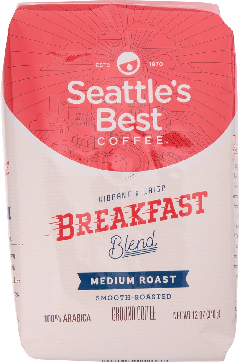 slide 1 of 1, Seattle's Best Coffee Breakfast Blend Medium Roast Ground Coffee, 12-Ounce Bag, 12 oz