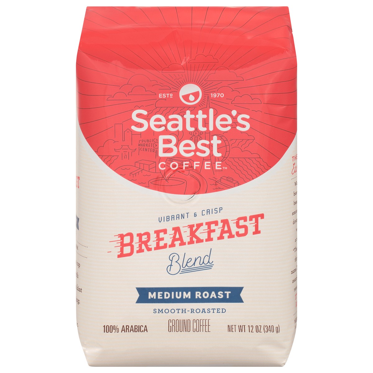 slide 1 of 1, Seattle's Best Coffee Breakfast Blend Medium Roast Ground Coffee, 12 oz