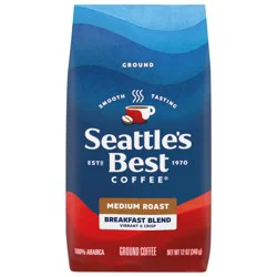 Seattle's Best Coffee Seattle’s Best Coffee, Medium Roast Ground Coffee, Breakfast Blend, 100% Arabica, 1 Bag (12 oz)