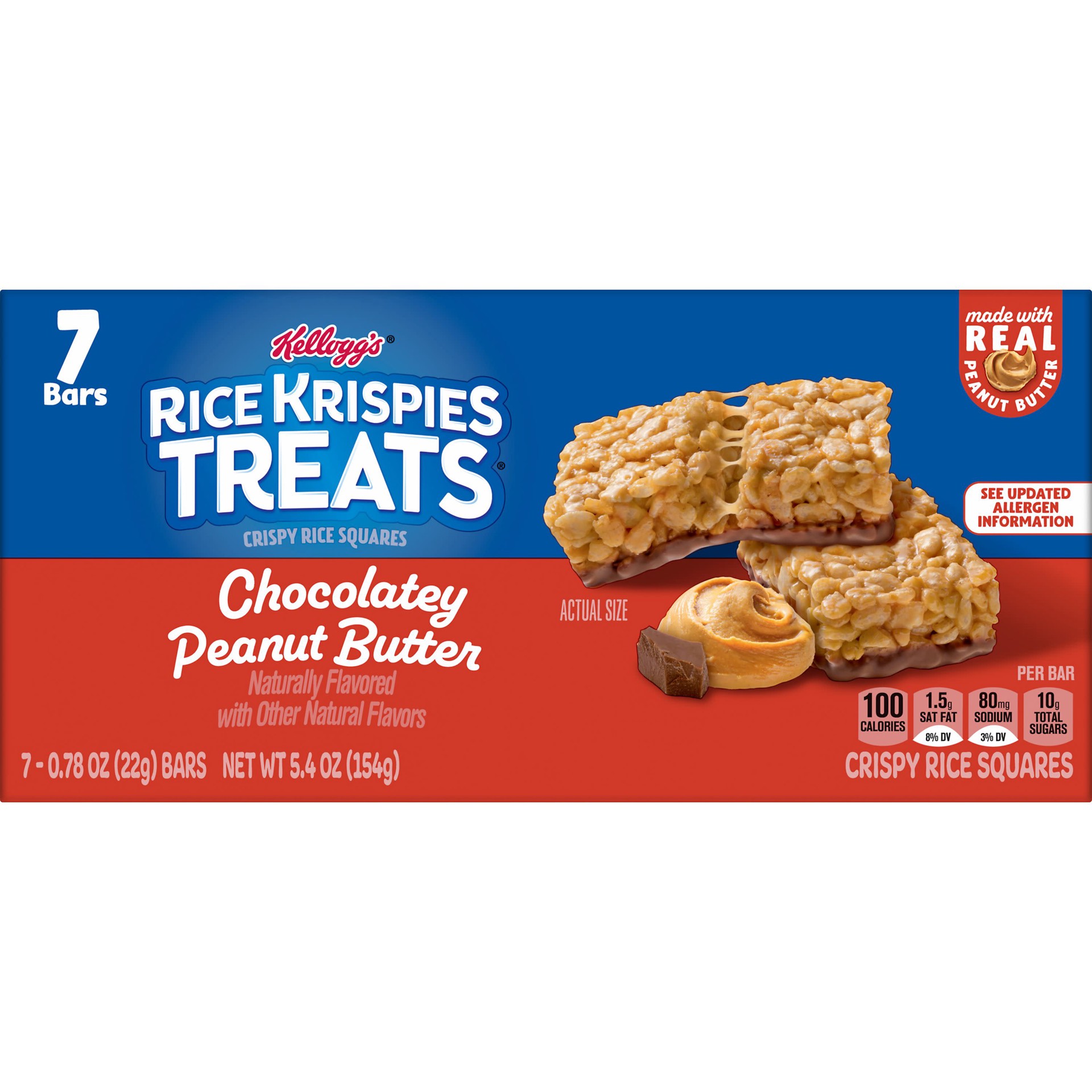 slide 7 of 7, Rice Krispies Treats Chocolatey Peanut Butter Crispy Rice Squares, 5.4 oz