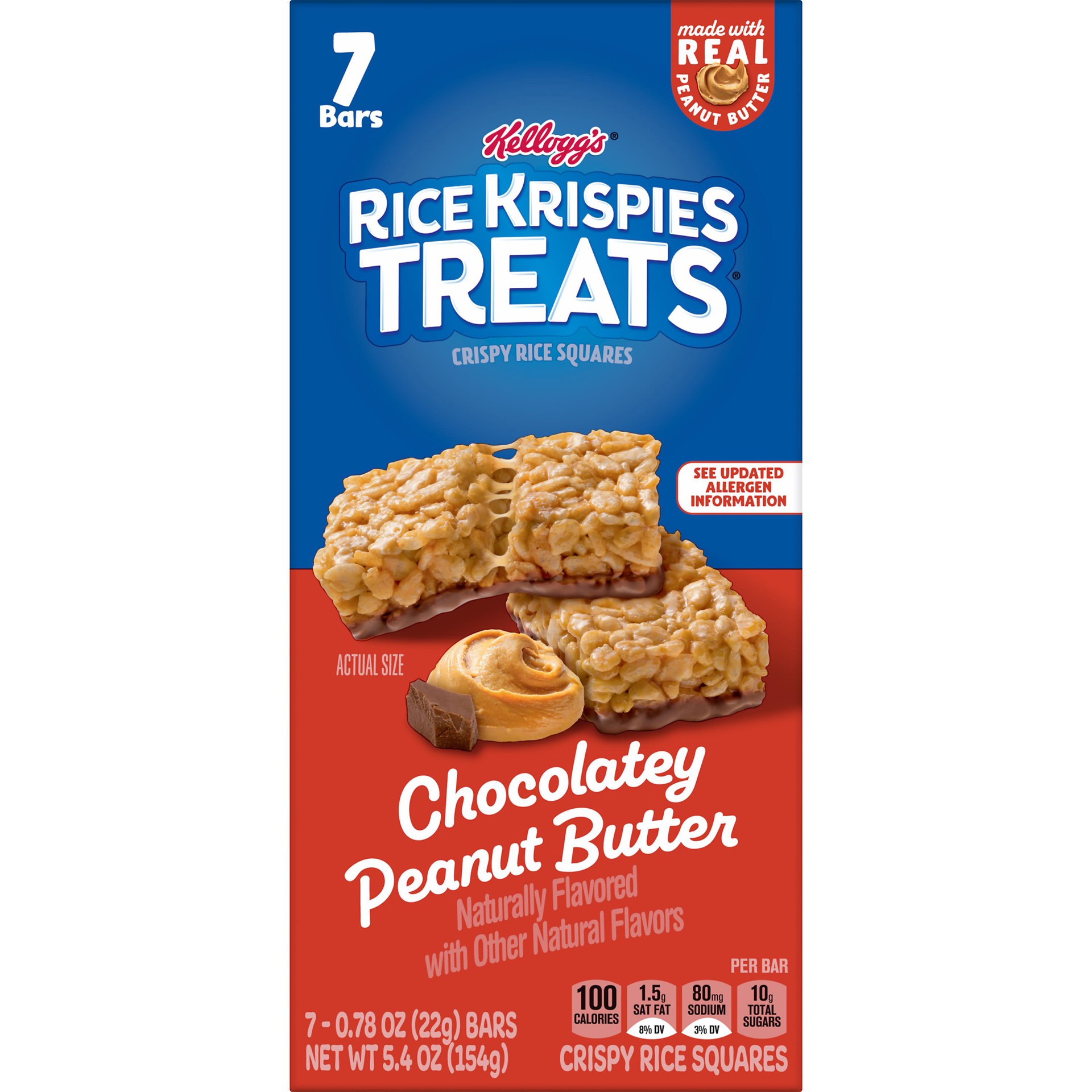 slide 2 of 7, Rice Krispies Treats Chocolatey Peanut Butter Crispy Rice Squares, 5.4 oz
