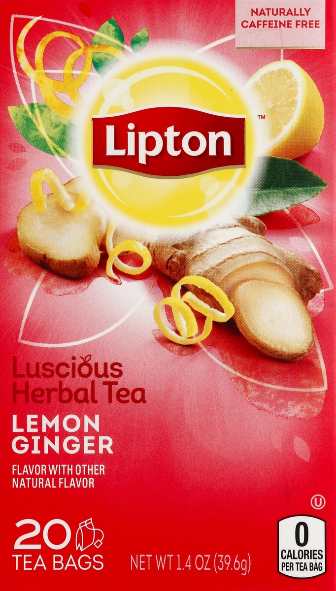 slide 4 of 5, Lipton Herbal Tea Bags Lemon Ginger, 20 ct, 20 ct