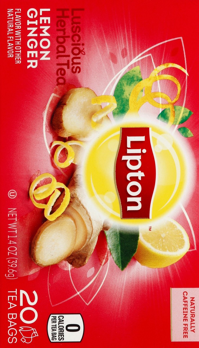 slide 5 of 5, Lipton Herbal Tea Bags Lemon Ginger, 20 ct, 20 ct