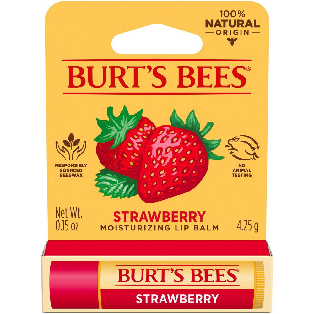 slide 6 of 15, Burt's Bees Moisturizing Strawberry Lip Balm 0.15 oz, 0.15 oz